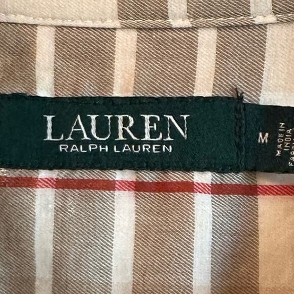 LAUREN RALPH LAUREN Women's Vextus Cotton Plaid Button Down Shirt Size Medium - Picture 5 of 8